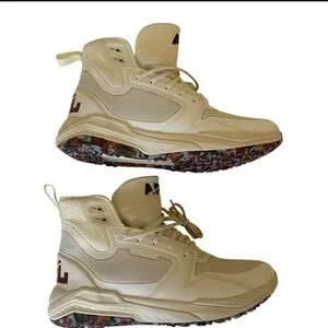 APL High-Top Sneakers in Cream and Silver APL | Shoes | 19 Apl Cream Sneakers With Modern Strap Design  main image 3
